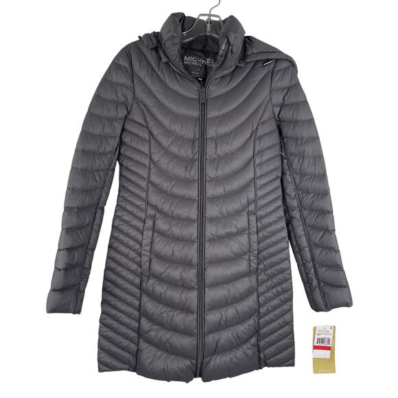 Michael Michael Kors Malachite Grey Packable Premium Down Blend Puffer Jacket XS - Picture 1 of 16
